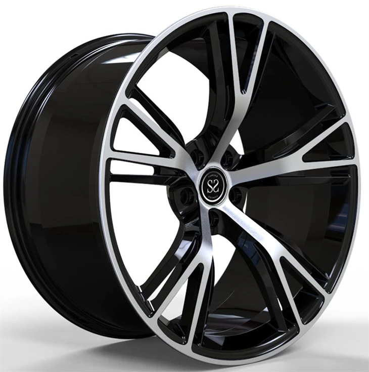 BMW X6 F16 2015 Olwynion Gofannu Personol 22x11 A 22x12.5 Gloyw Wyneb Torri Diemwnt Du