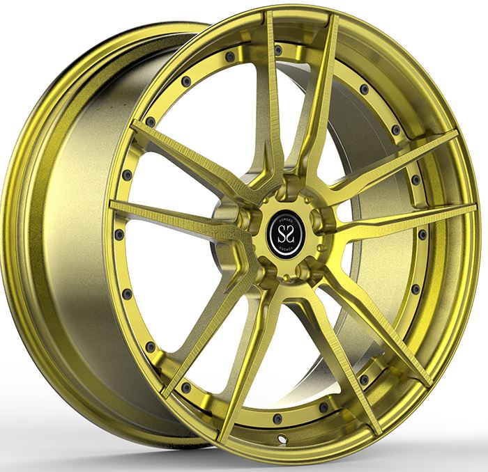Yn ffitio i BMW X5 G05 Custom Gold 2-PC wedi'u ffugio Aloi Rims 5x112 Maint 18 19 20 21 A 22 Modfedd