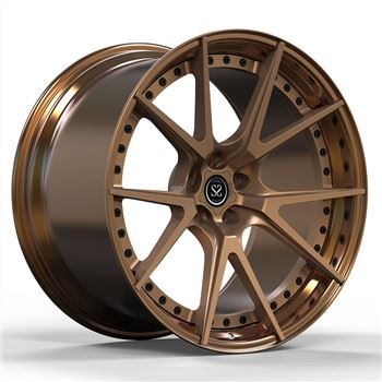 SSJK2009 Glod Pwyleg 21inch 2-PC 5X112 Custom Arddull Siarad 6061-T6 Rims Ar Gyfer Auid A7