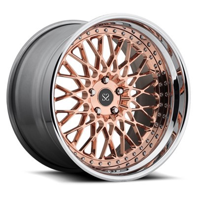 19x10.5 Casgen Brws Gwefus caboledig Rose Gold Custom 3-Rims Car Forged PC Ar gyfer Audi RS3